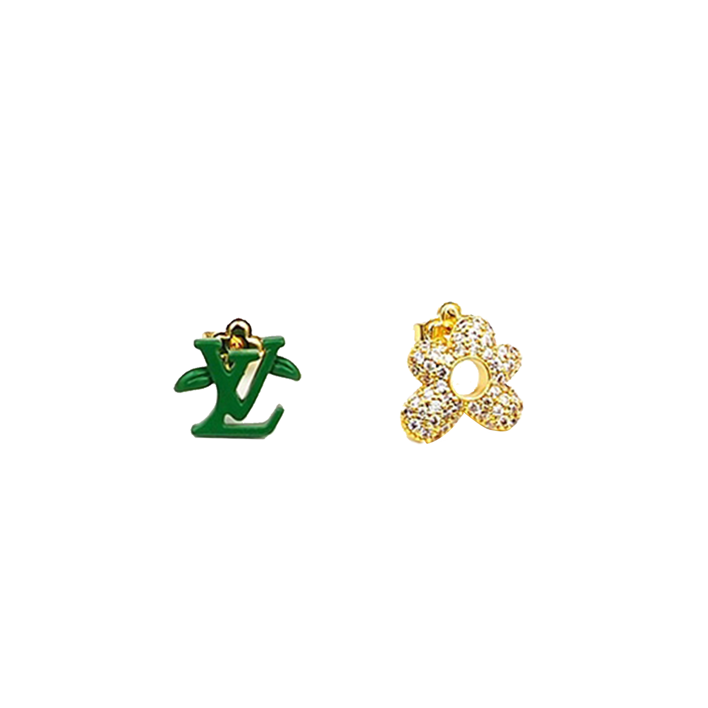 l**is V*t*n 18k l**is blossom green diamond earrings m00745